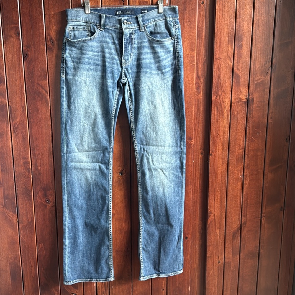 BKE Aiden Slim Straight Jeans with Contrast Stitching